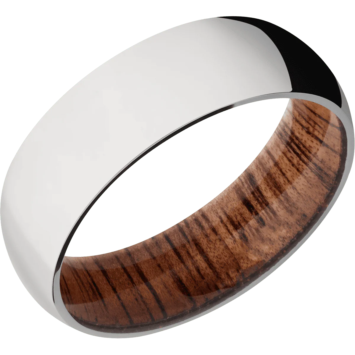 14K White Gold + Polish Finish + Koa - Image 2