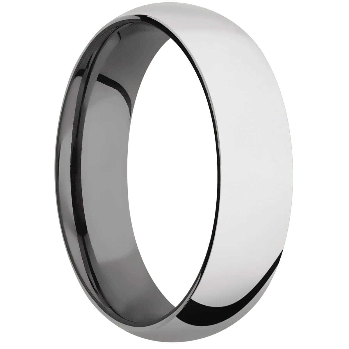 14K White Gold + Polish Finish + Tantalum Noir