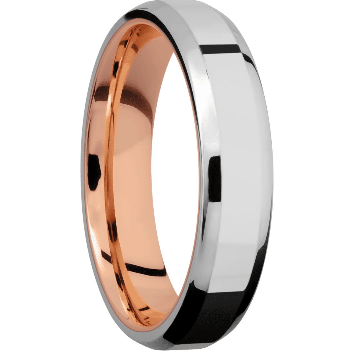 14K White Gold + Polish , Polish Finish + 14K Rose Gold