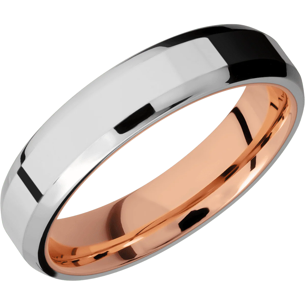 14K White Gold + Polish , Polish Finish + 14K Rose Gold - Image 2