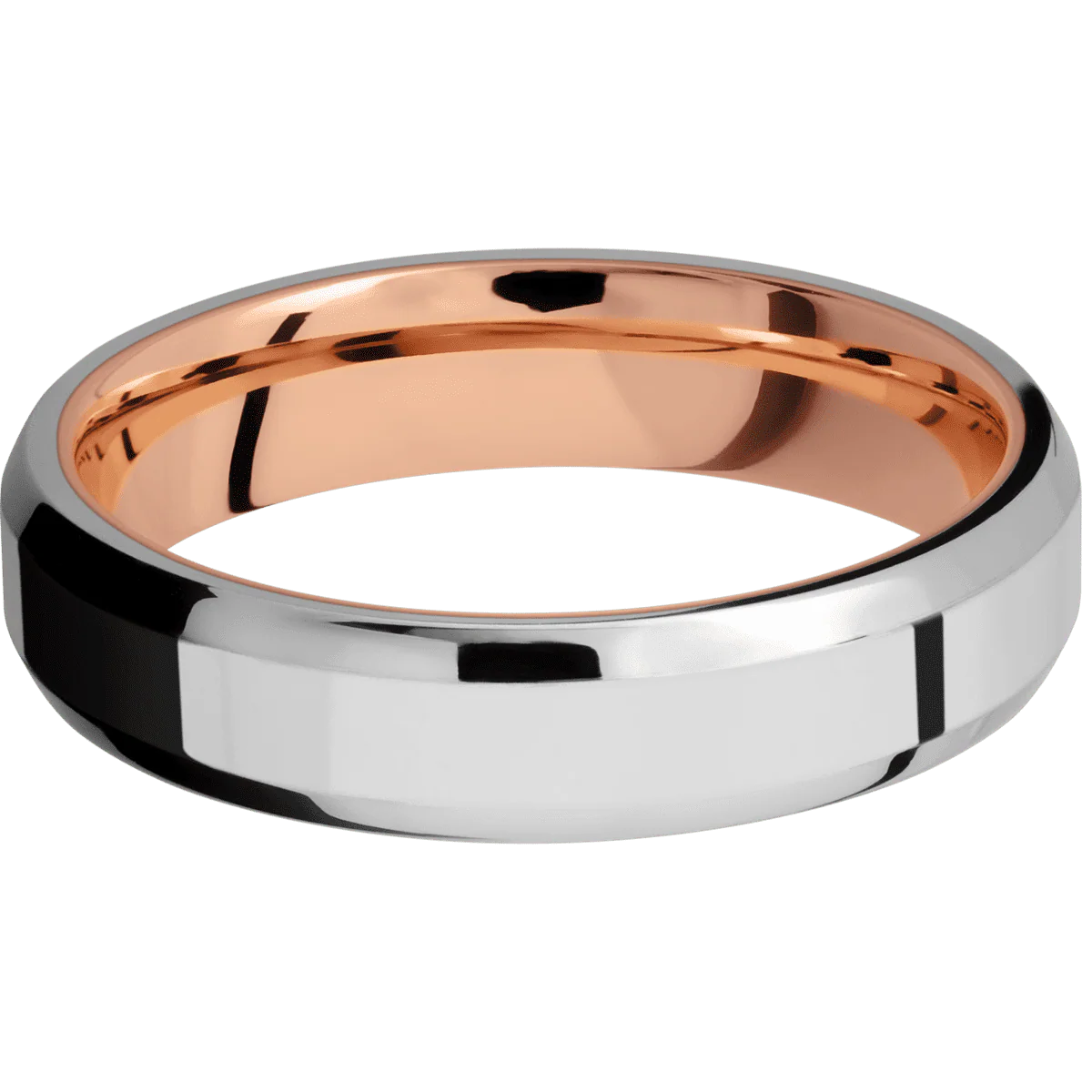 14K White Gold + Polish , Polish Finish + 14K Rose Gold - Image 3