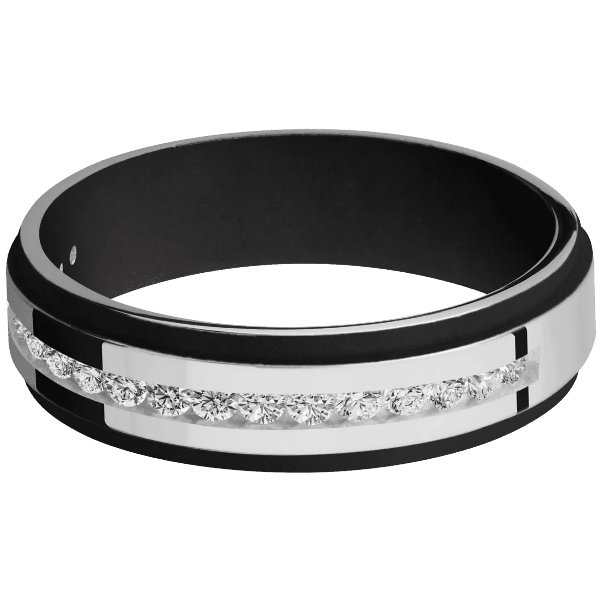 14K White Gold + Polish , Polish Finish + Black - Image 3