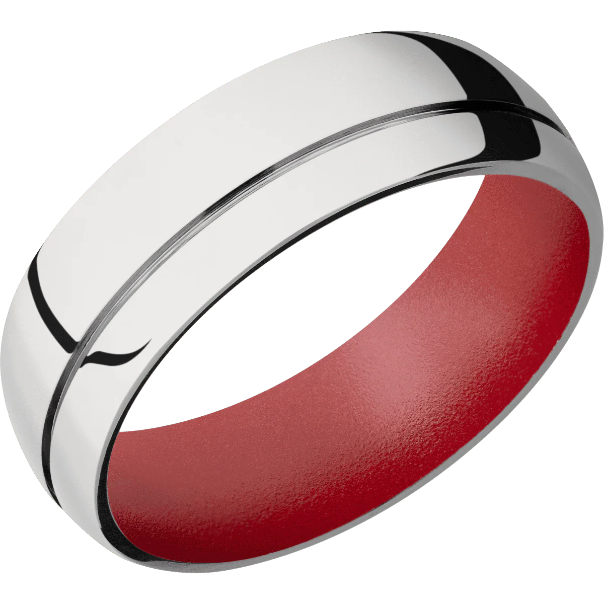 14K White Gold + Polish , Polish Finish + Habanero Red - Image 2