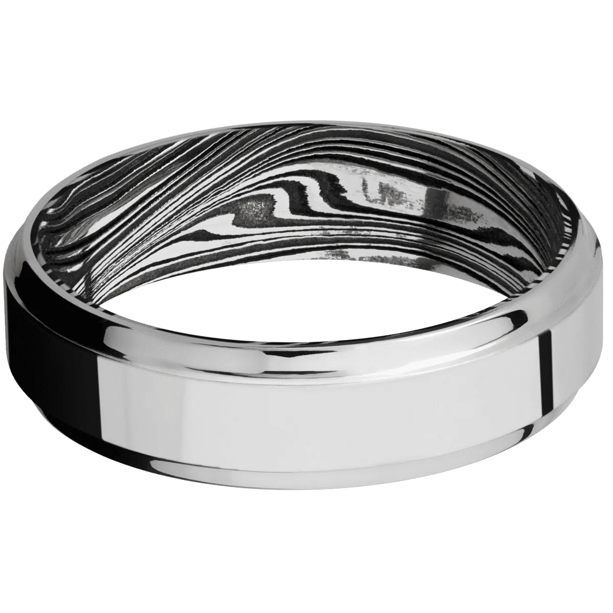 14K White Gold + Polish , Polish Finish + Marble - Image 3