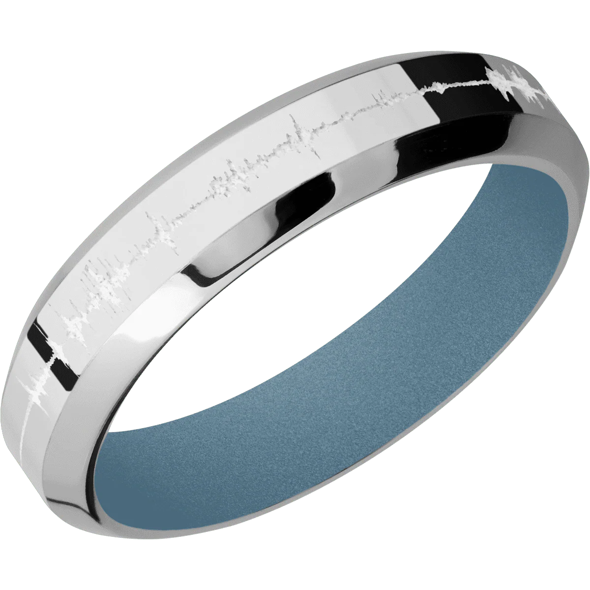 14K White Gold + Polish , Polish Finish + Polar Blue - Image 2