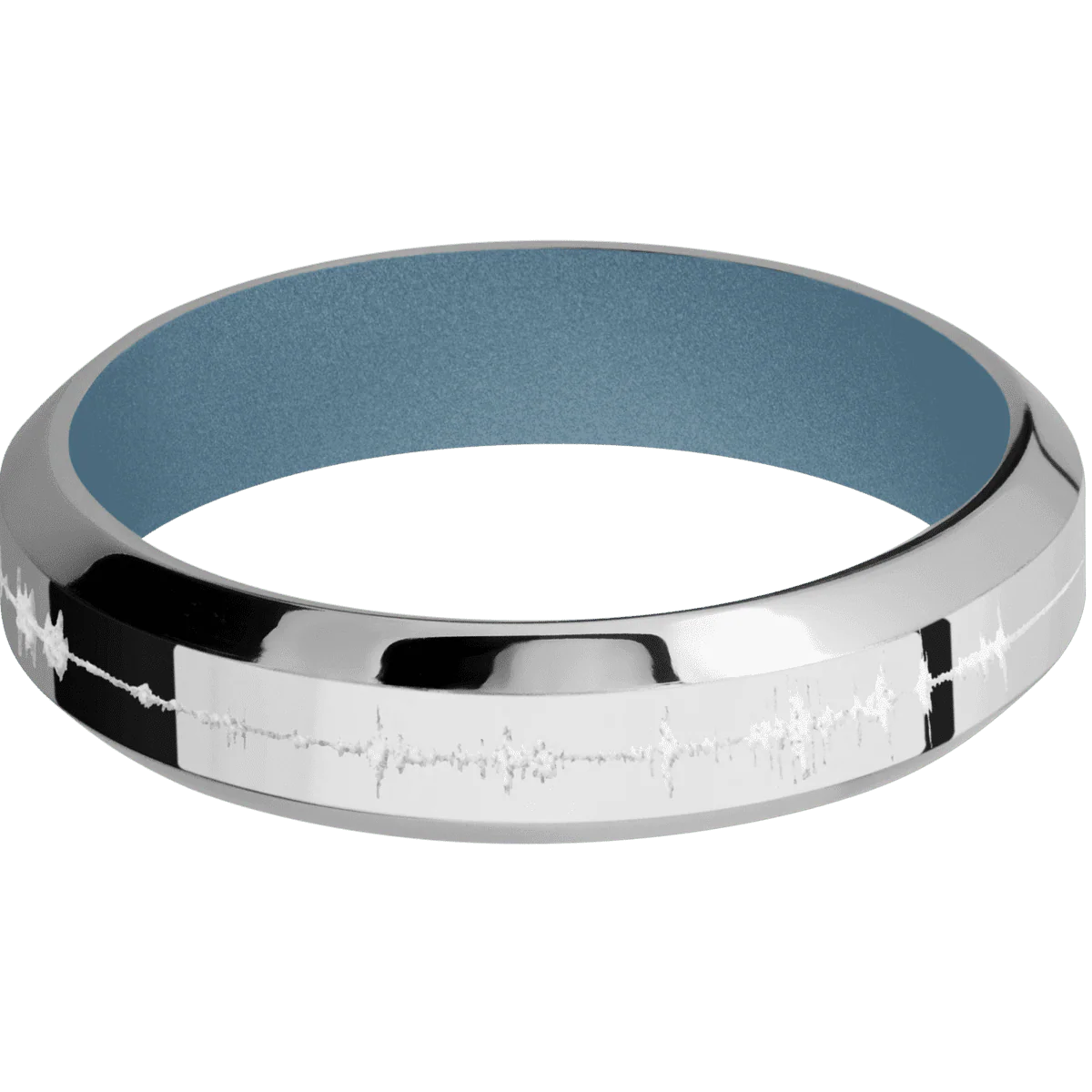 14K White Gold + Polish , Polish Finish + Polar Blue - Image 3