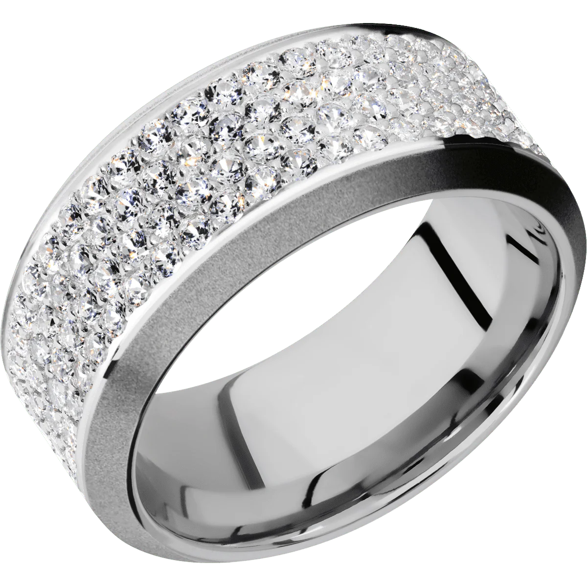 14K White Gold + Polish , Sand Finish - Image 2