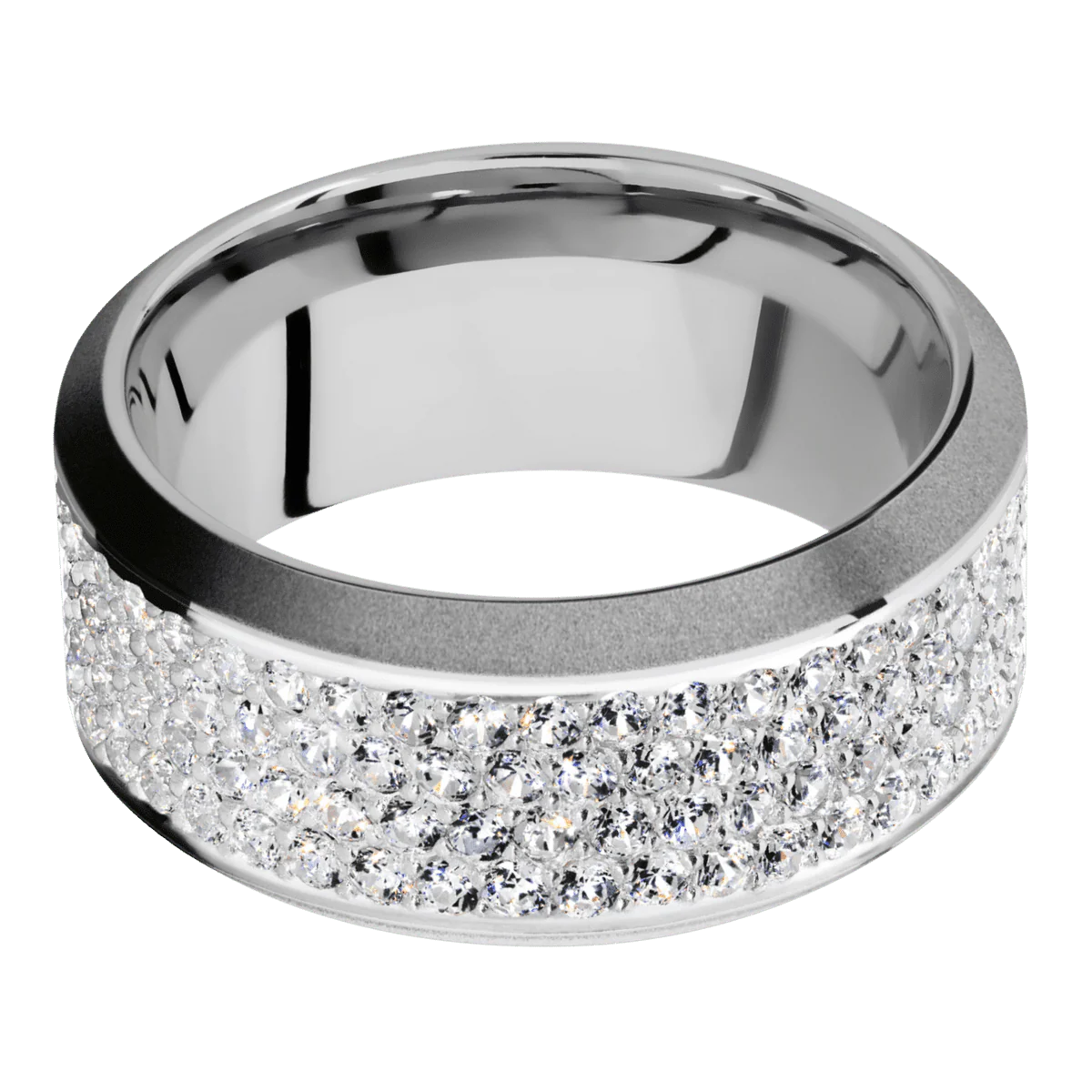14K White Gold + Polish , Sand Finish - Image 3