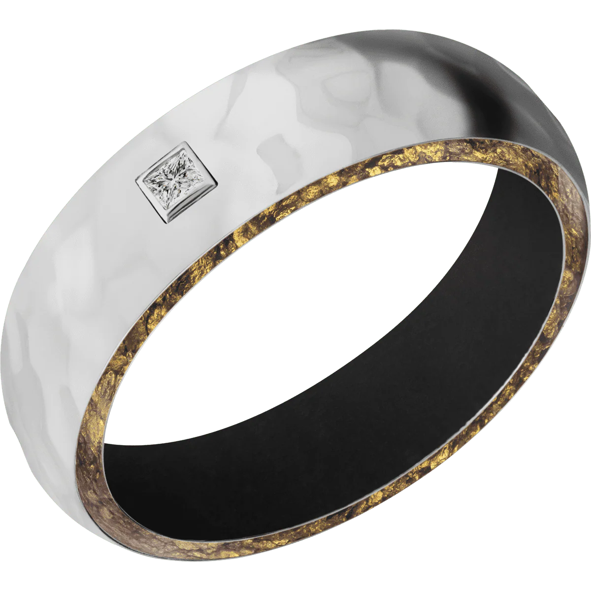 14K White Gold + Rockpolish Finish + Black - Image 2