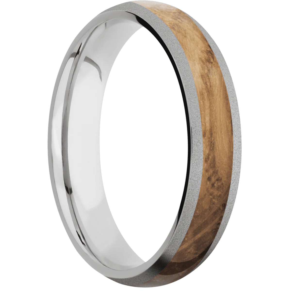 14K White Gold + Sand Finish