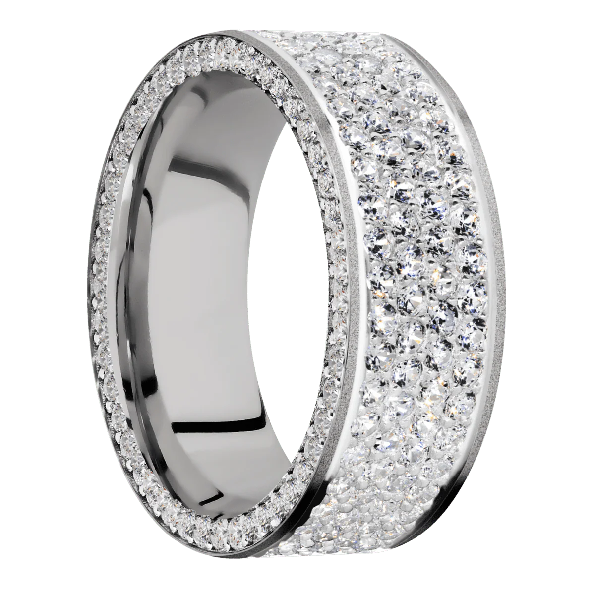14K White Gold + Sand Finish