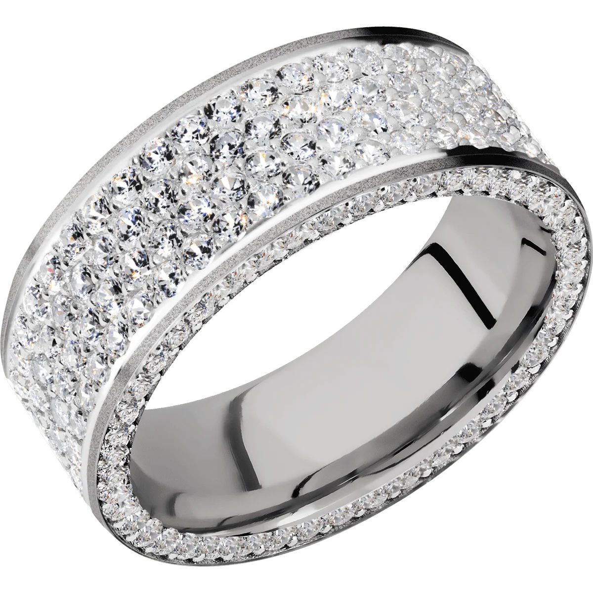 14K White Gold + Sand Finish - Image 2