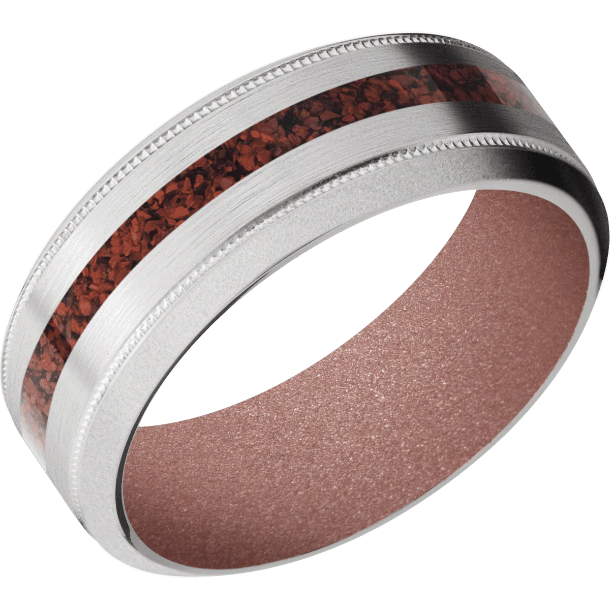 14K White Gold + Satin , Bead Finish + Rose Gold - Image 2