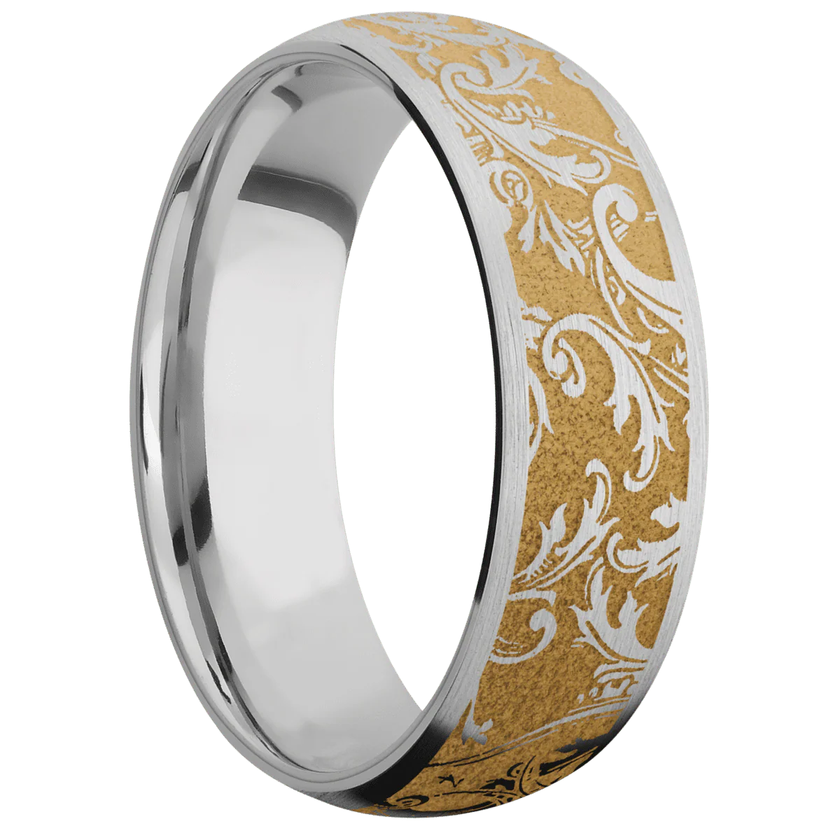 14K White Gold + Satin Finish + 18K White Gold
