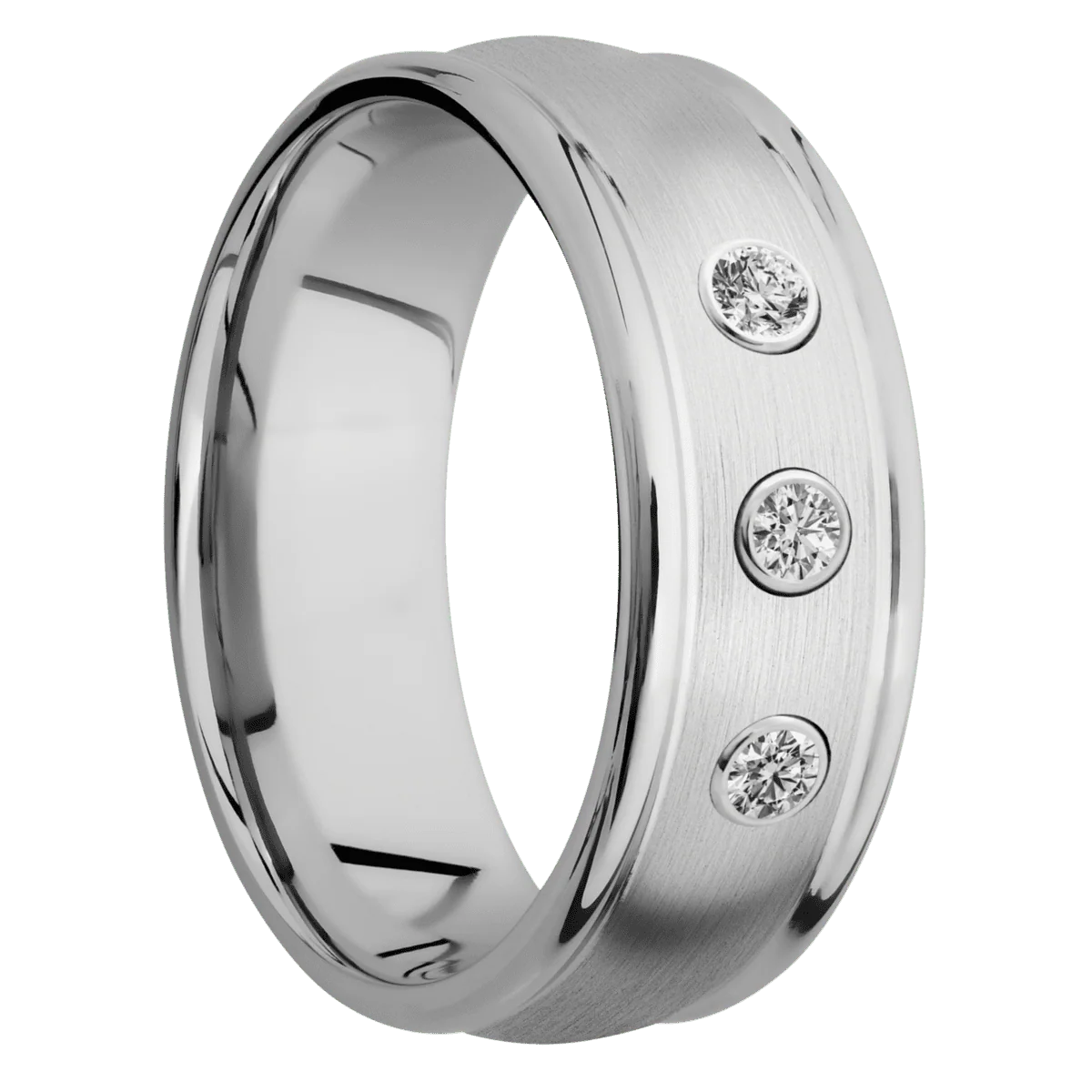 14K White Gold + Satin , Polish Finish