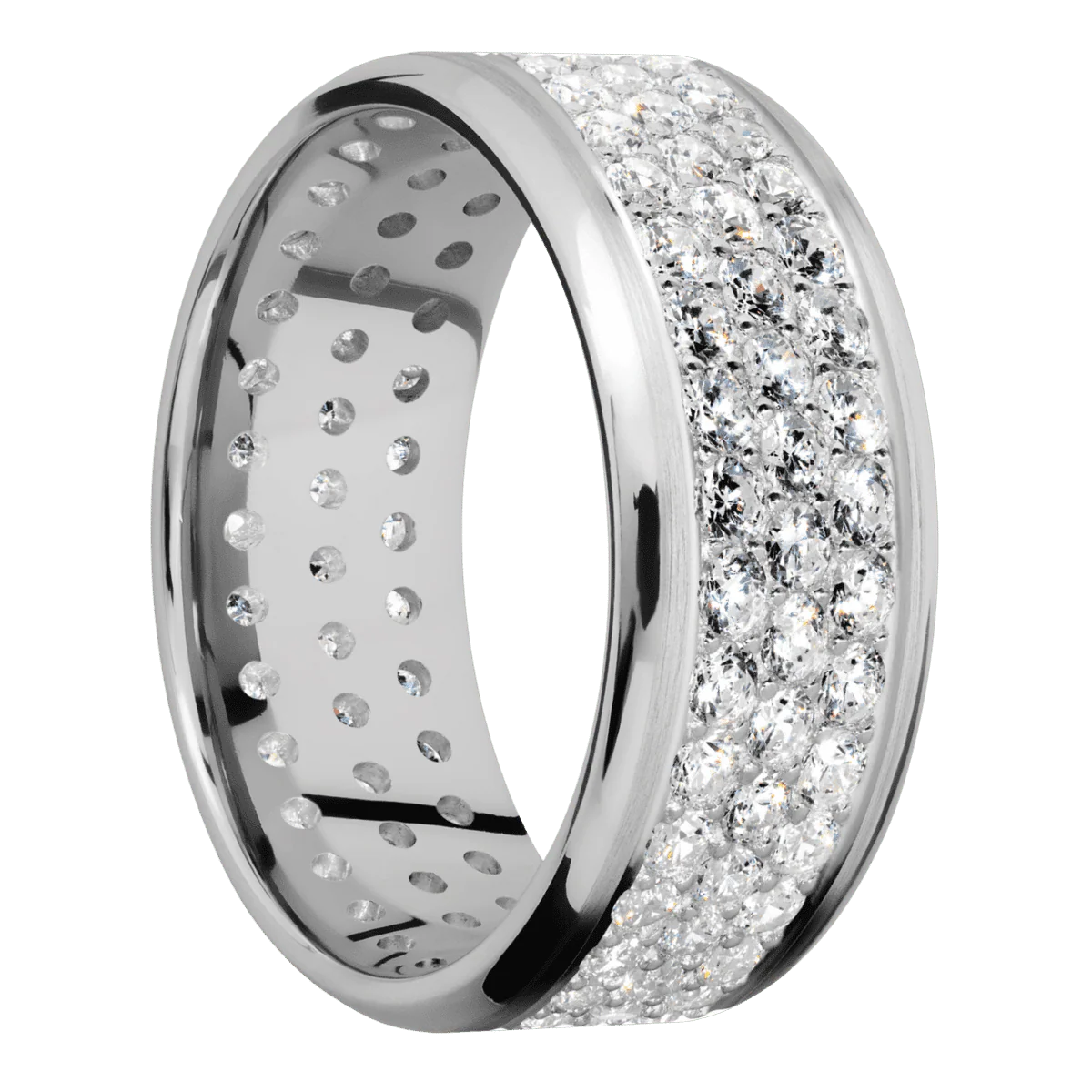 14K White Gold + Satin , Polish Finish