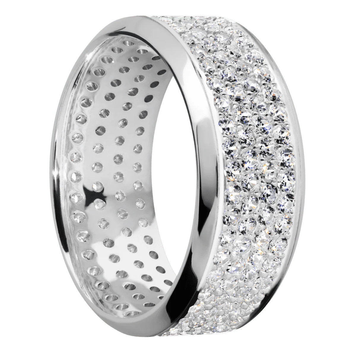 14K White Gold + Stone , Polish Finish