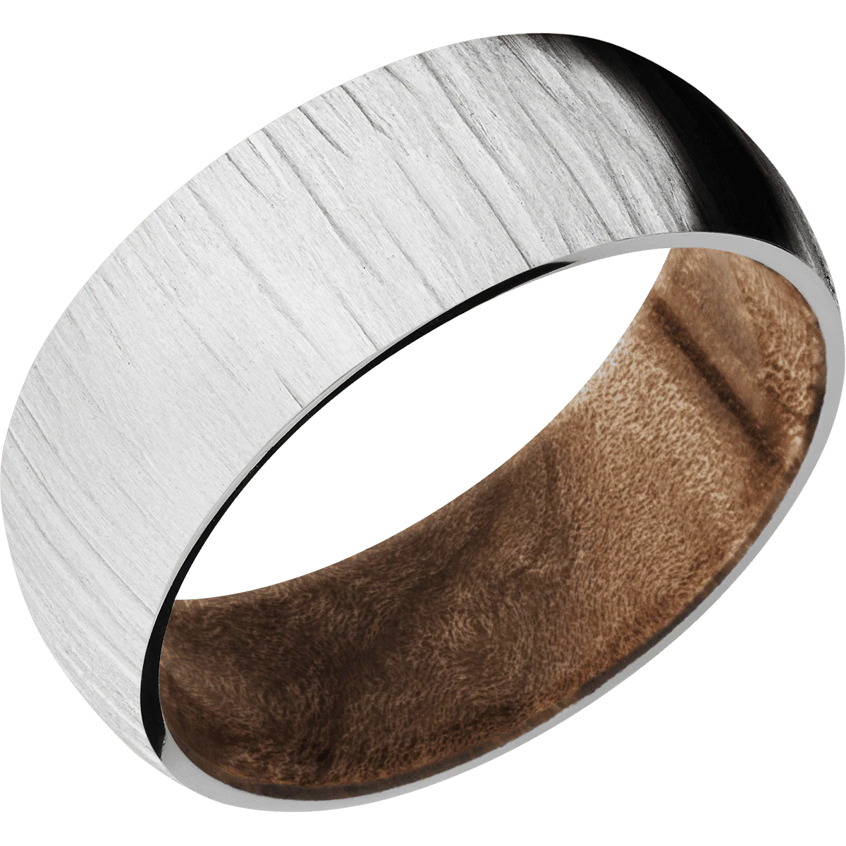 14K White Gold + Treebark1 Finish + Maple Burl - Image 2