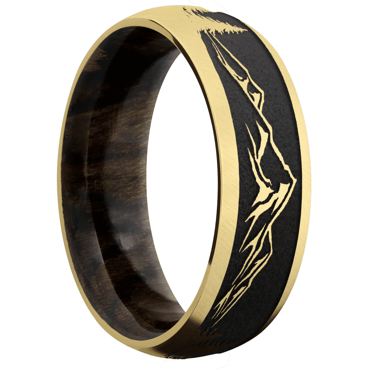 14K Yellow Gold + Anglesatin Finish + Ziricote