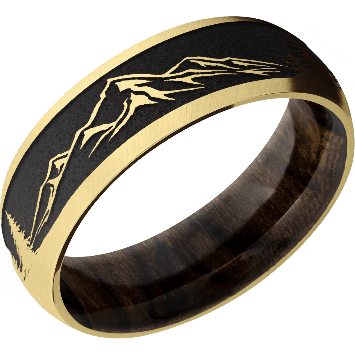 14K Yellow Gold + Anglesatin Finish + Ziricote - Image 2