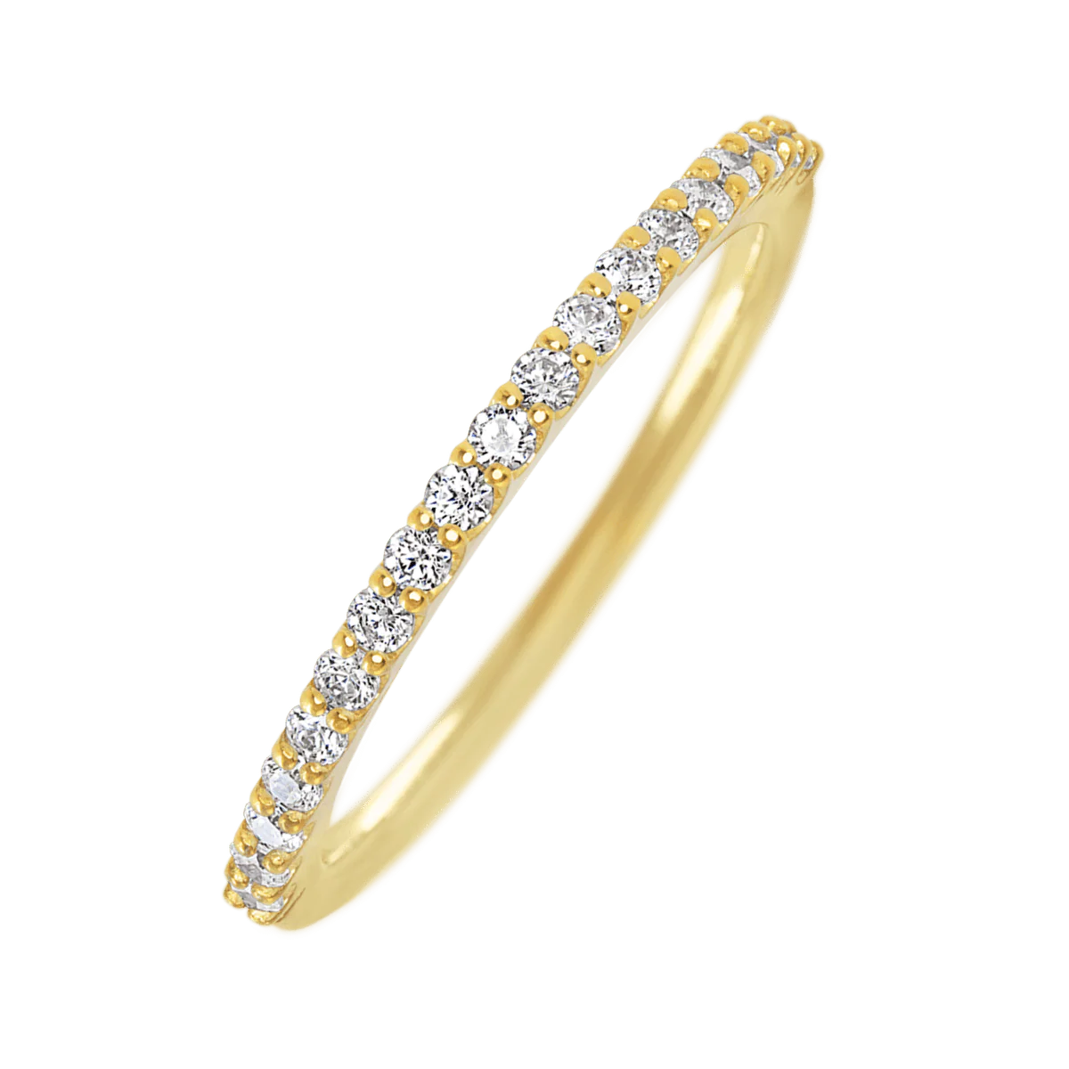 14K Yellow Gold band with 21 Round Lab Grown Diamond having TCW-.32