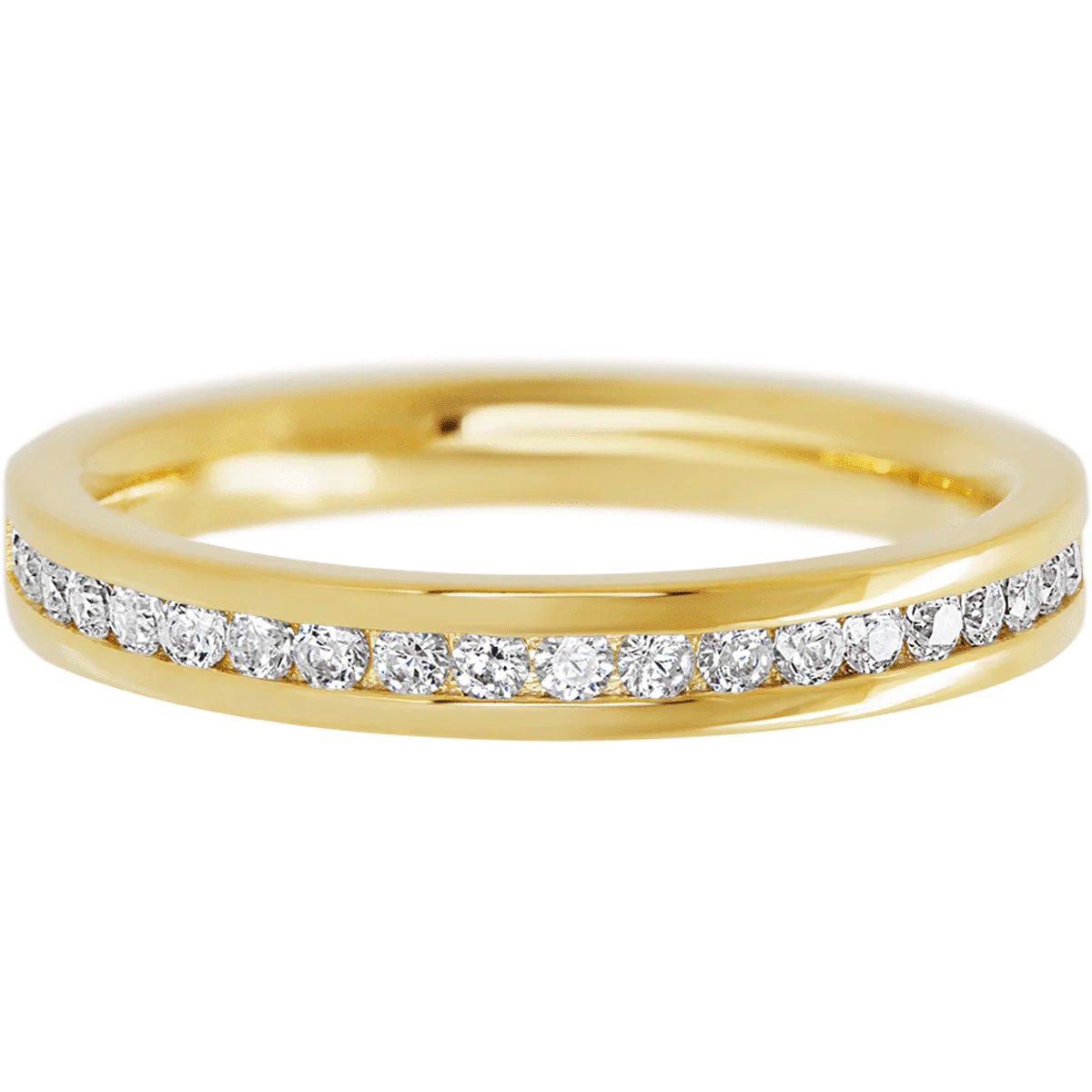 14K Yellow Gold band with 21 Round Lab Grown Diamond having TCW-.32 - Image 2
