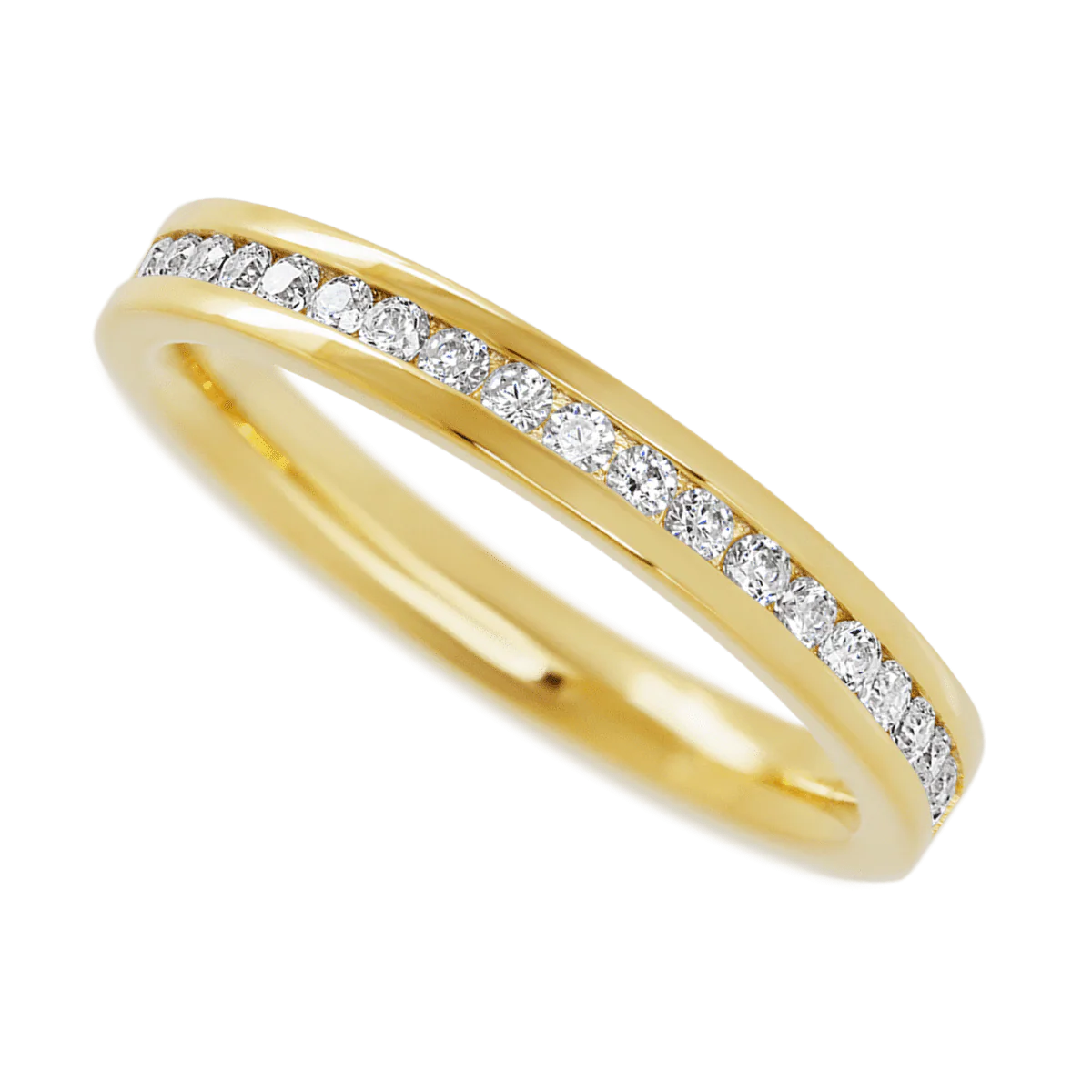 14K Yellow Gold band with 21 Round Lab Grown Diamond (ST) having TCW-.32 - Image 3