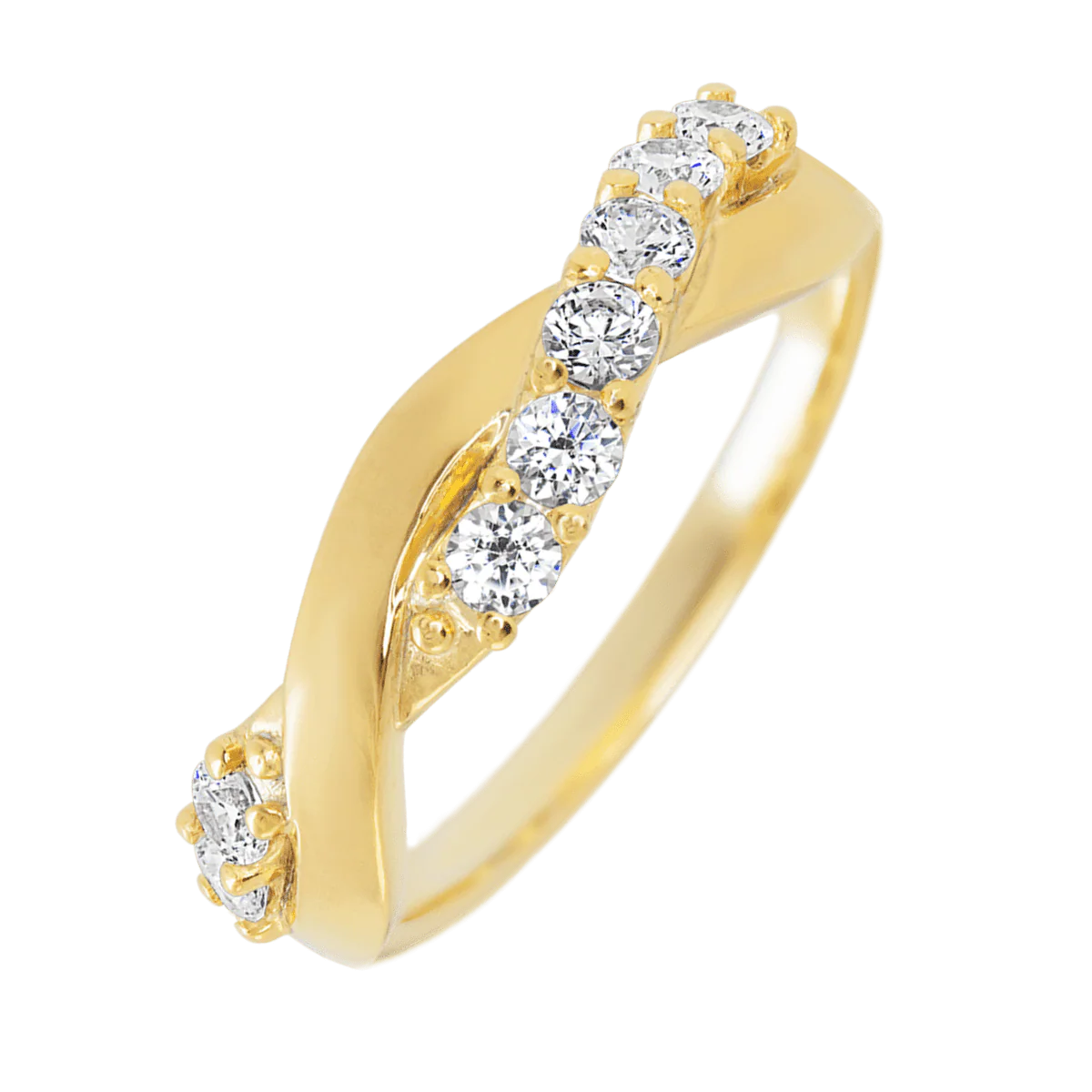 14K Yellow Gold band with 8 Round Lab Grown Diamond having TCW-.4