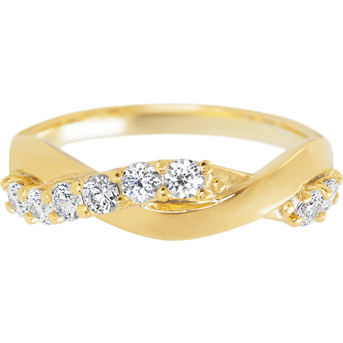 14K Yellow Gold band with 8 Round Lab Grown Diamond having TCW-.4 - Image 2