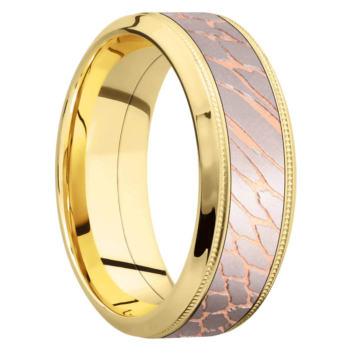 14K Yellow Gold + Bead , Polish Finish