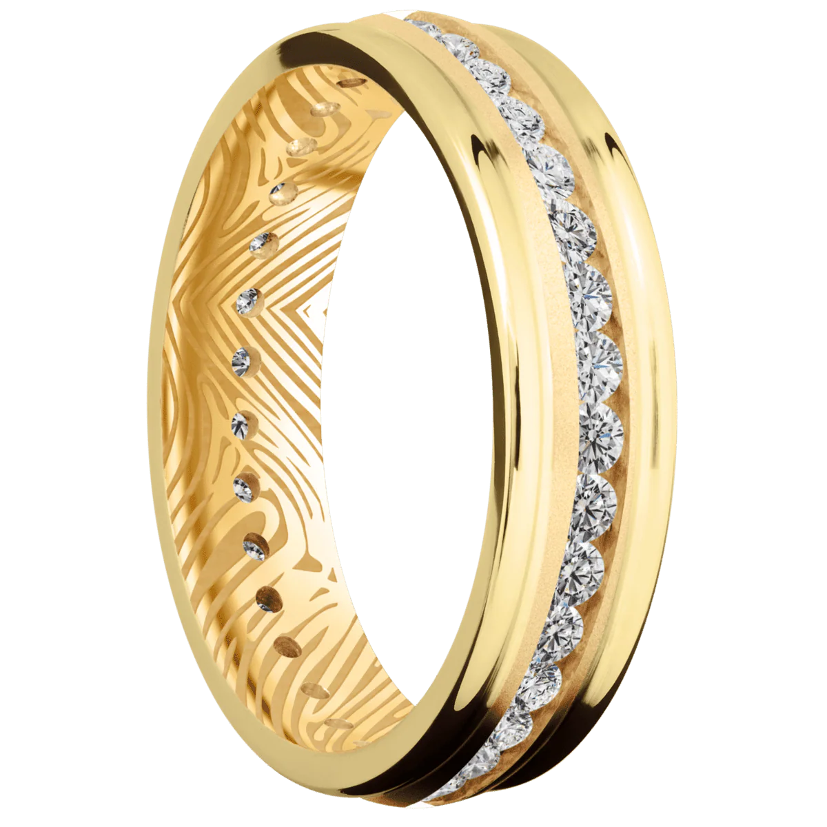 14K Yellow Gold + Bead , Polish Finish
