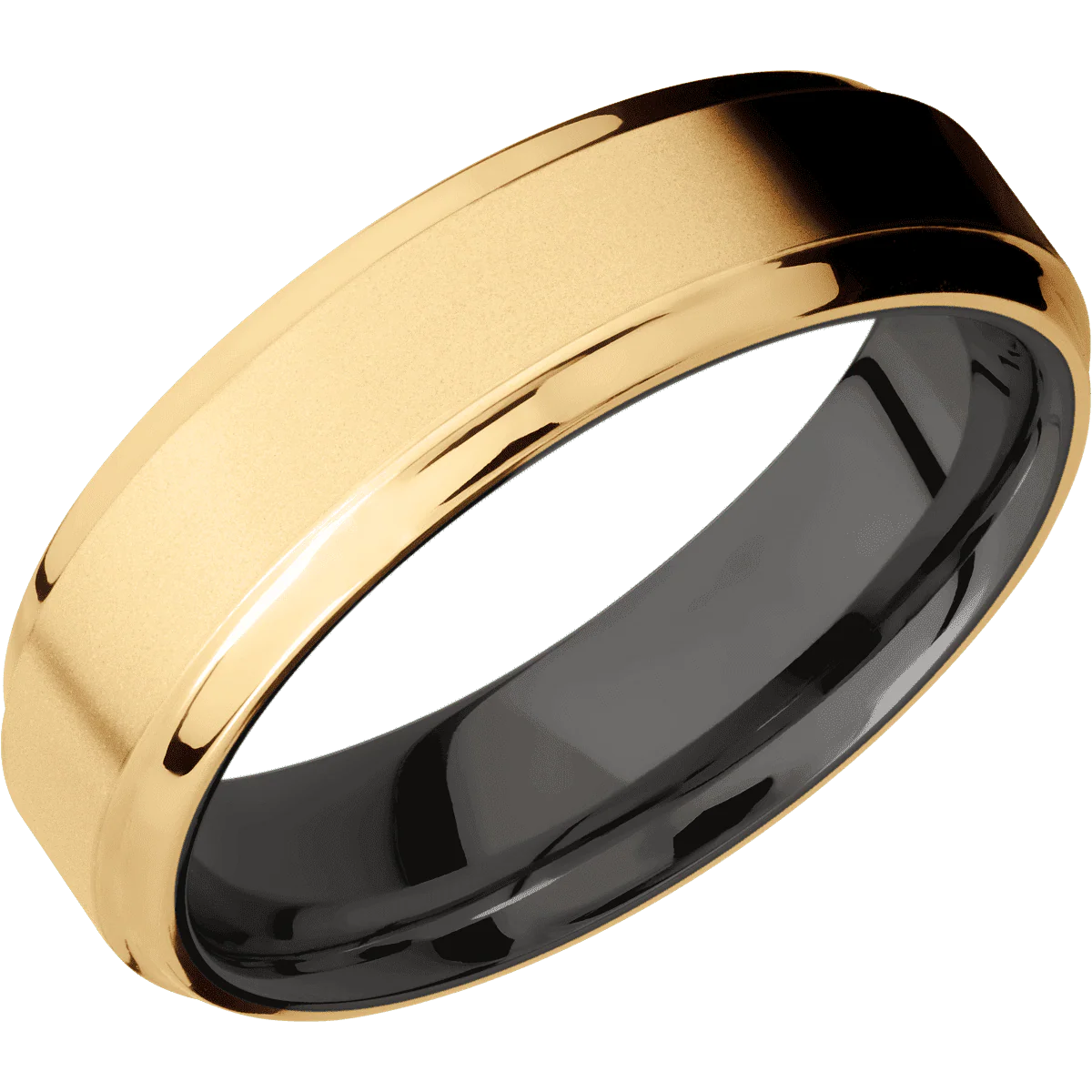 14K Yellow Gold + Bead , Polish Finish + Tantalum Noir - Image 2