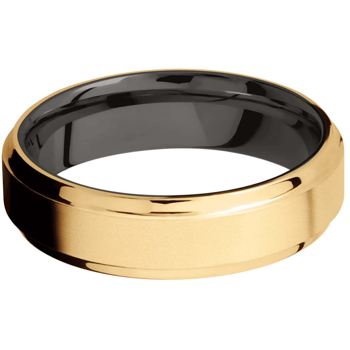 14K Yellow Gold + Bead , Polish Finish + Tantalum Noir - Image 3