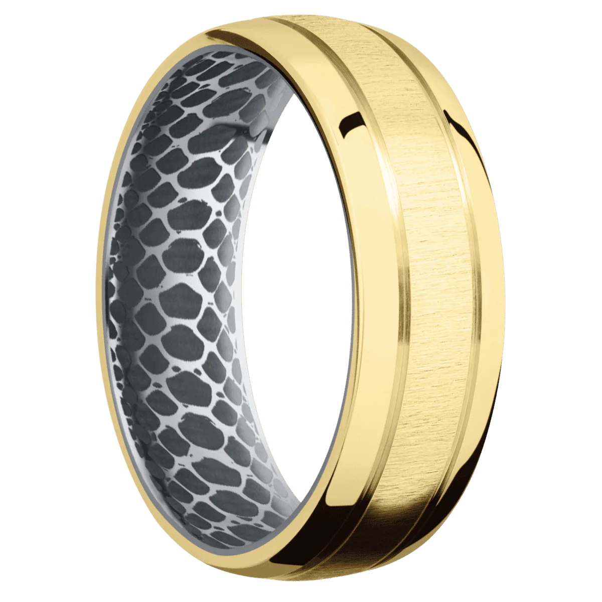 14K Yellow Gold + Crosssatin , Polish Finish + Tantalum