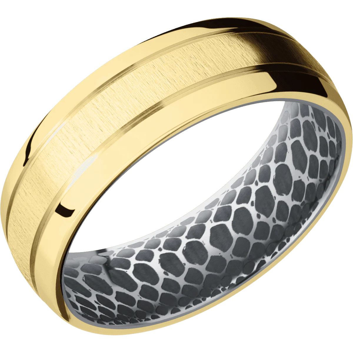 14K Yellow Gold + Crosssatin , Polish Finish + Tantalum - Image 2