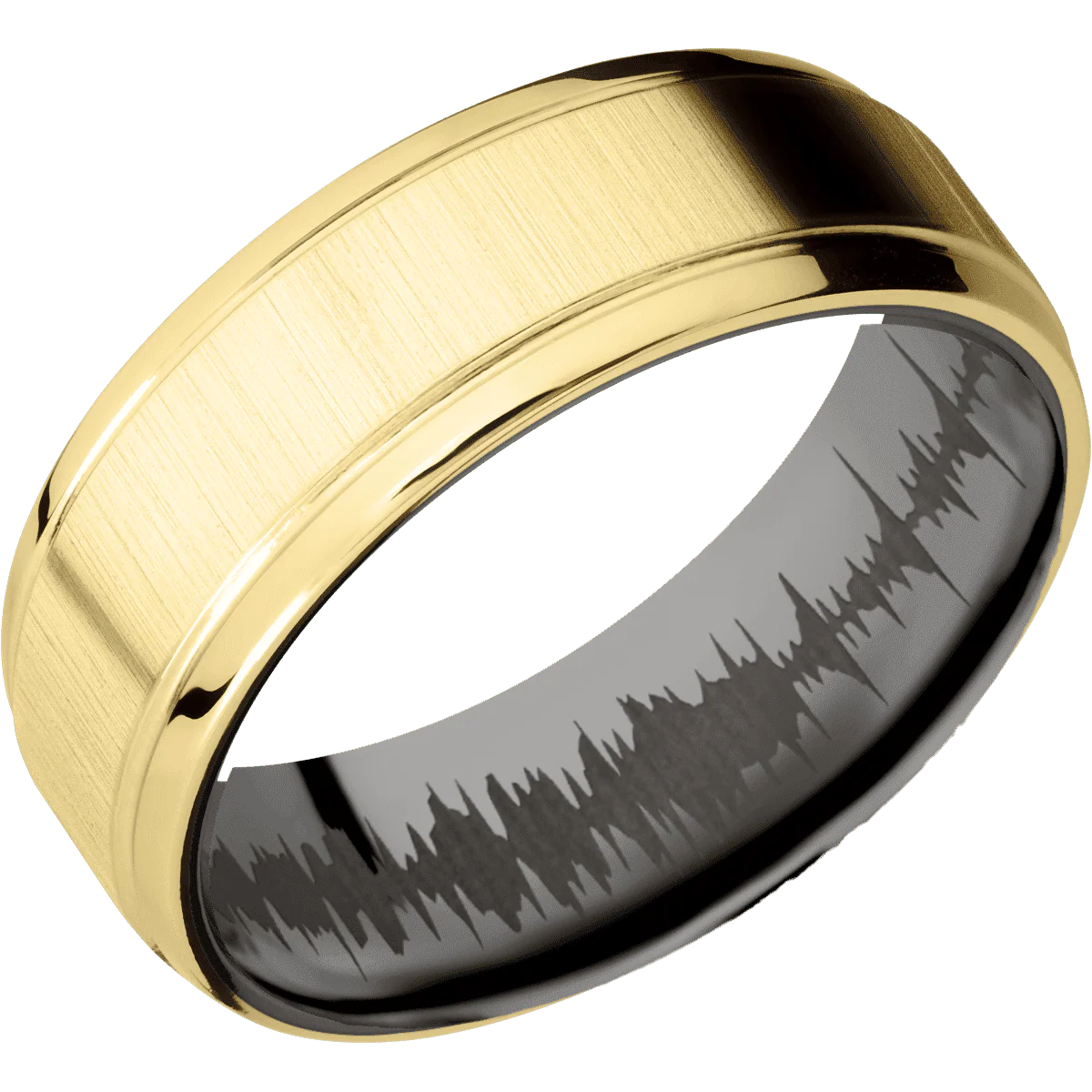 14K Yellow Gold + Crosssatin , Polish Finish + Tantalum Noir - Image 2