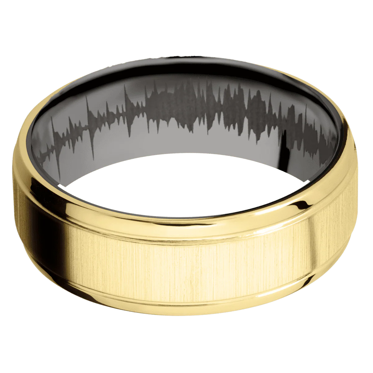 14K Yellow Gold + Crosssatin , Polish Finish + Tantalum Noir - Image 3