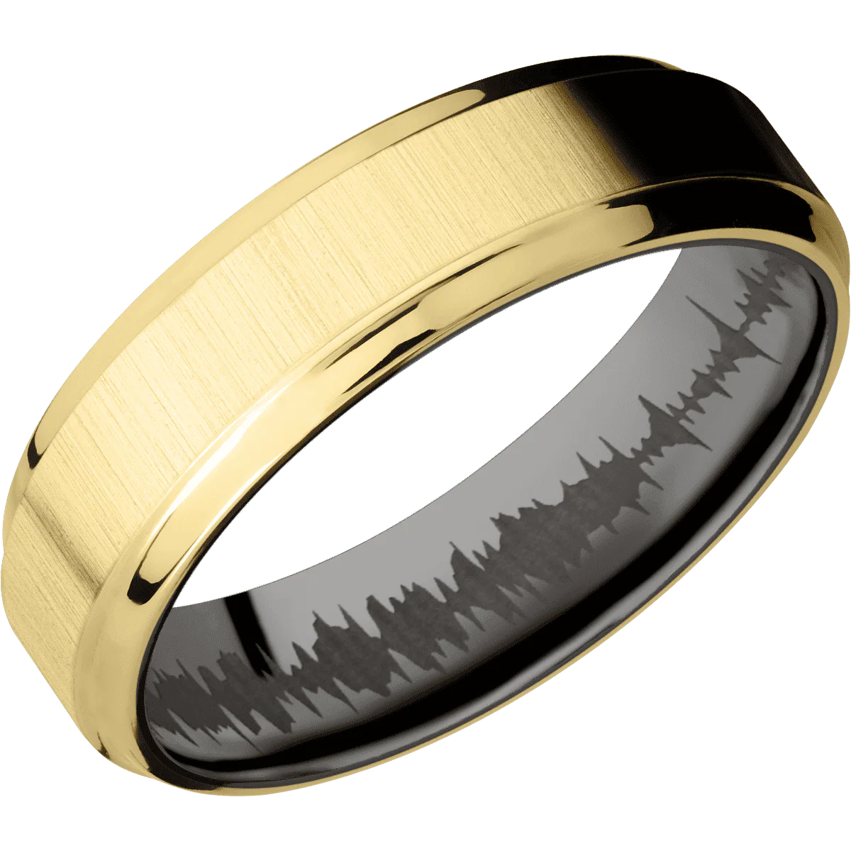 14K Yellow Gold + Crosssatin , Polish Finish + Tantalum Noir - Image 2