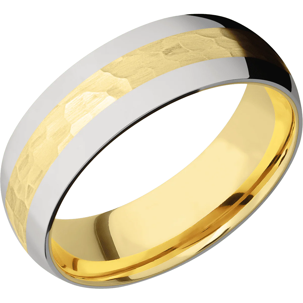 14K Yellow Gold + Hammer Finish - Image 2