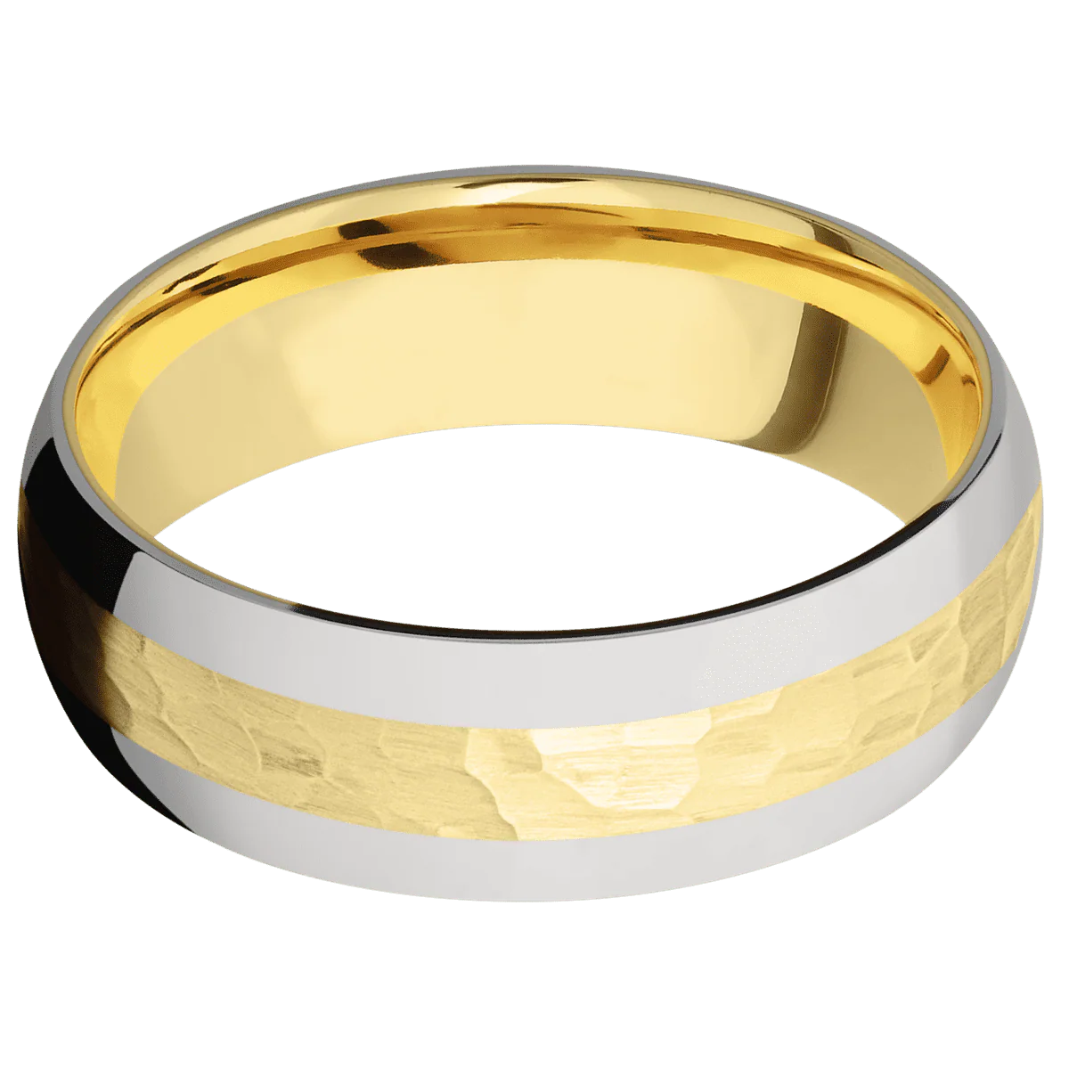 14K Yellow Gold + Hammer Finish - Image 3