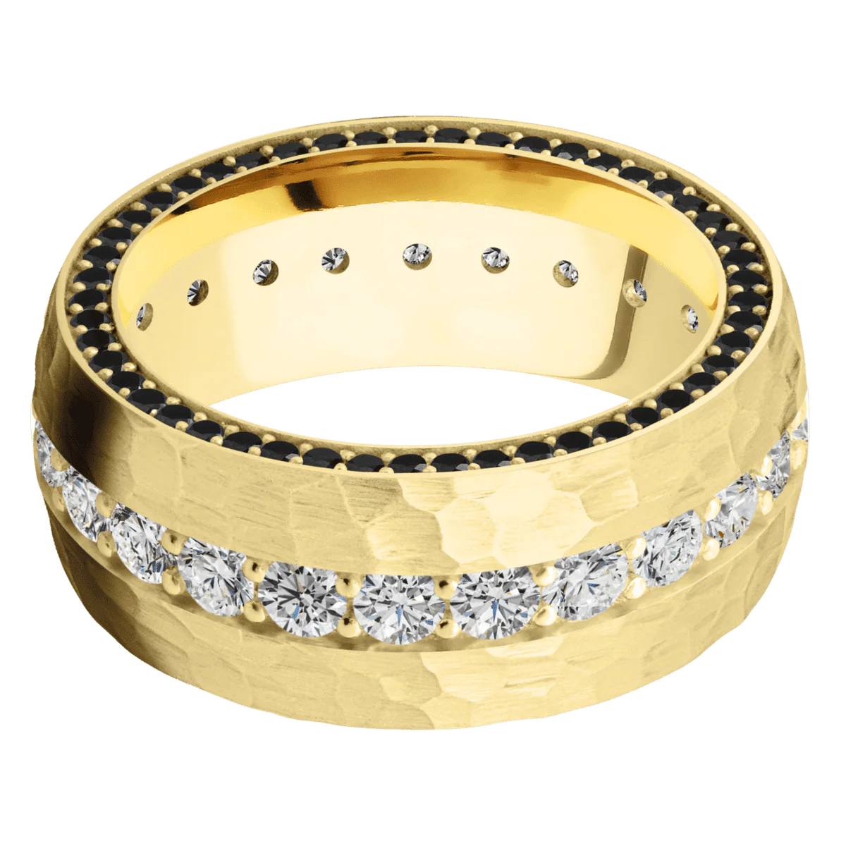 14K Yellow Gold + Hammer Finish - Image 3