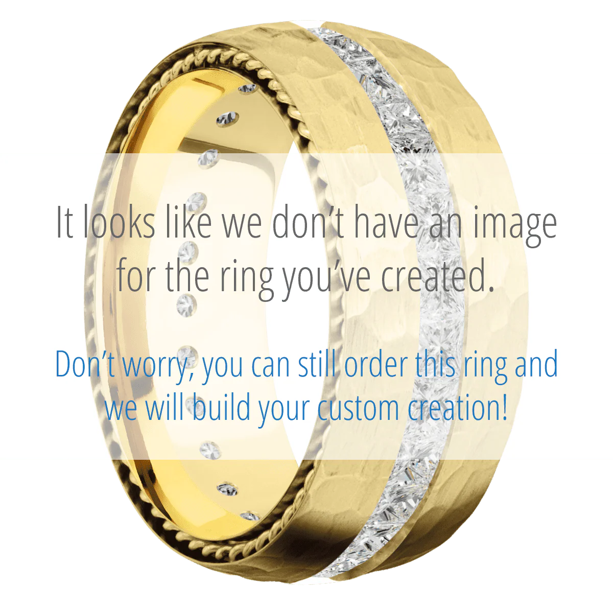 14K Yellow Gold + Hammer Finish