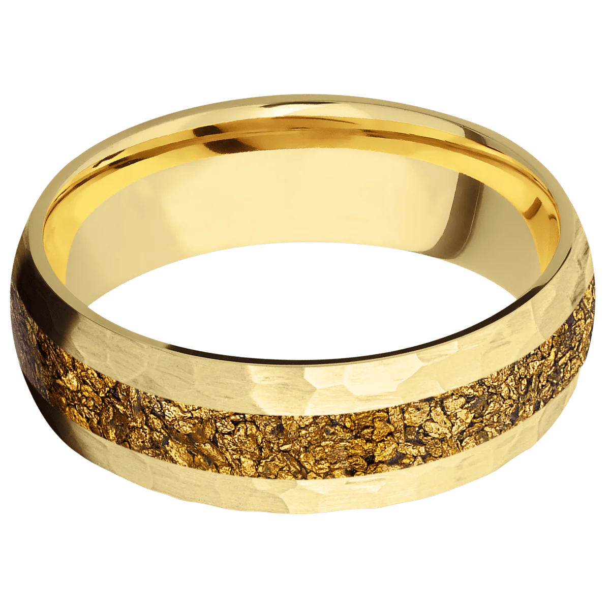 14K Yellow Gold + Hammer Finish - Image 3