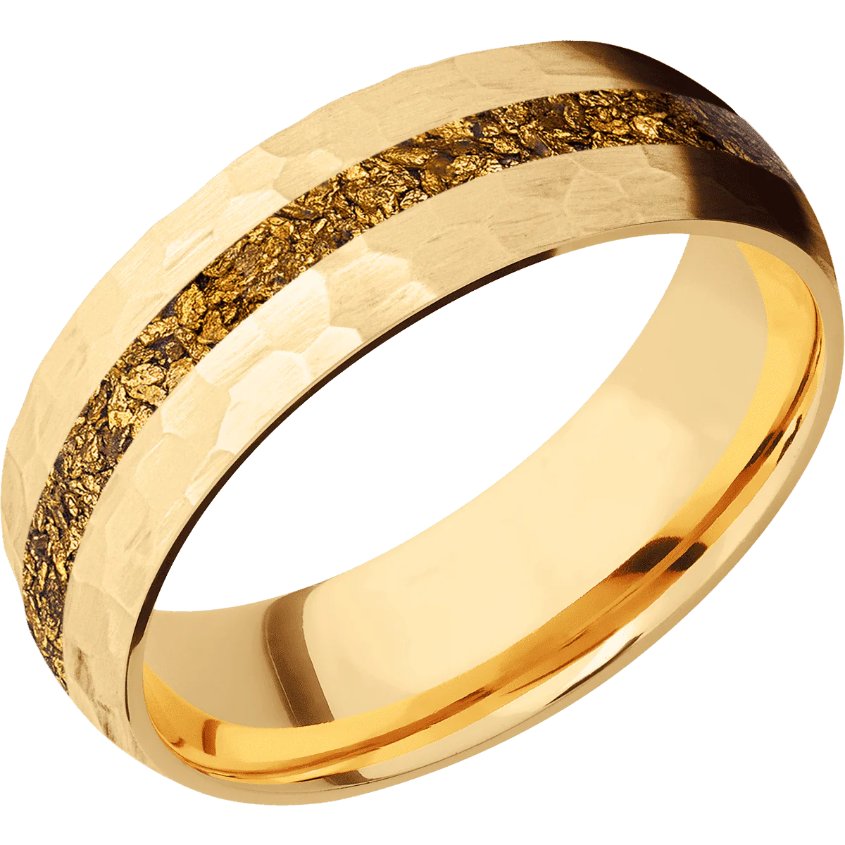 14K Yellow Gold + Hammer Finish - Image 2