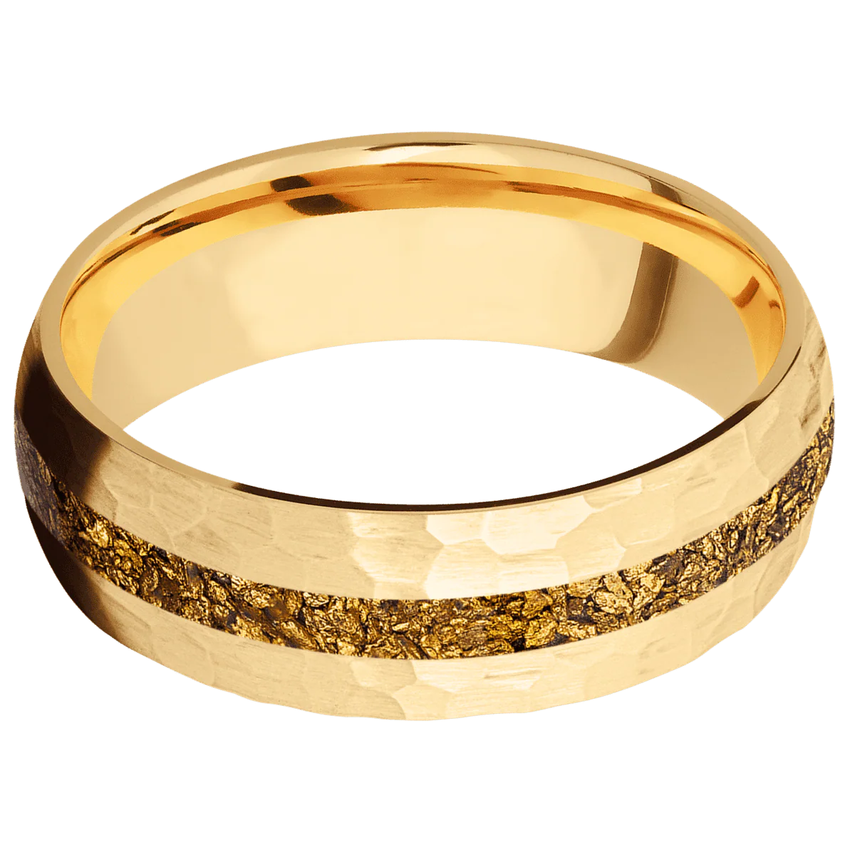 14K Yellow Gold + Hammer Finish - Image 3