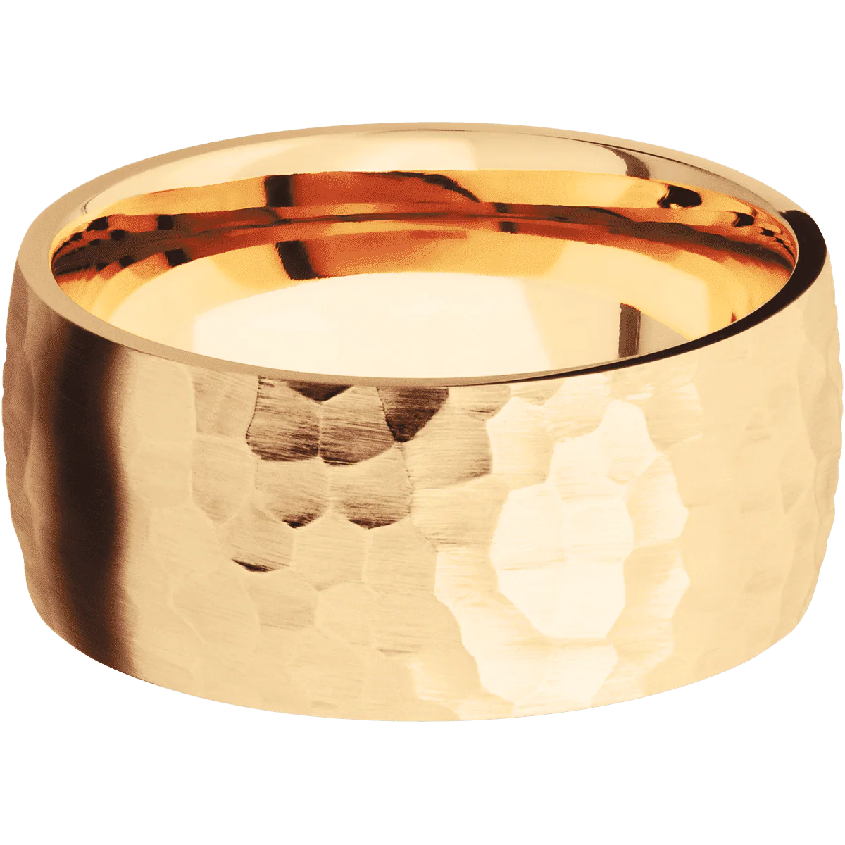 14K Yellow Gold + Hammer Finish - Image 3