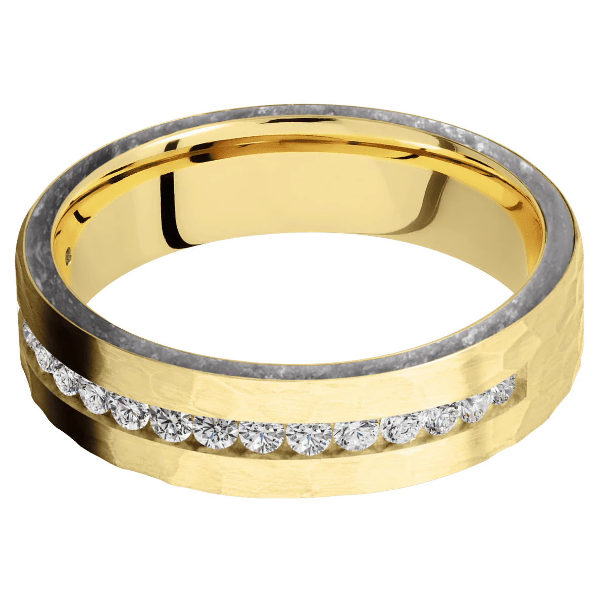 14K Yellow Gold + Hammer Finish - Image 3