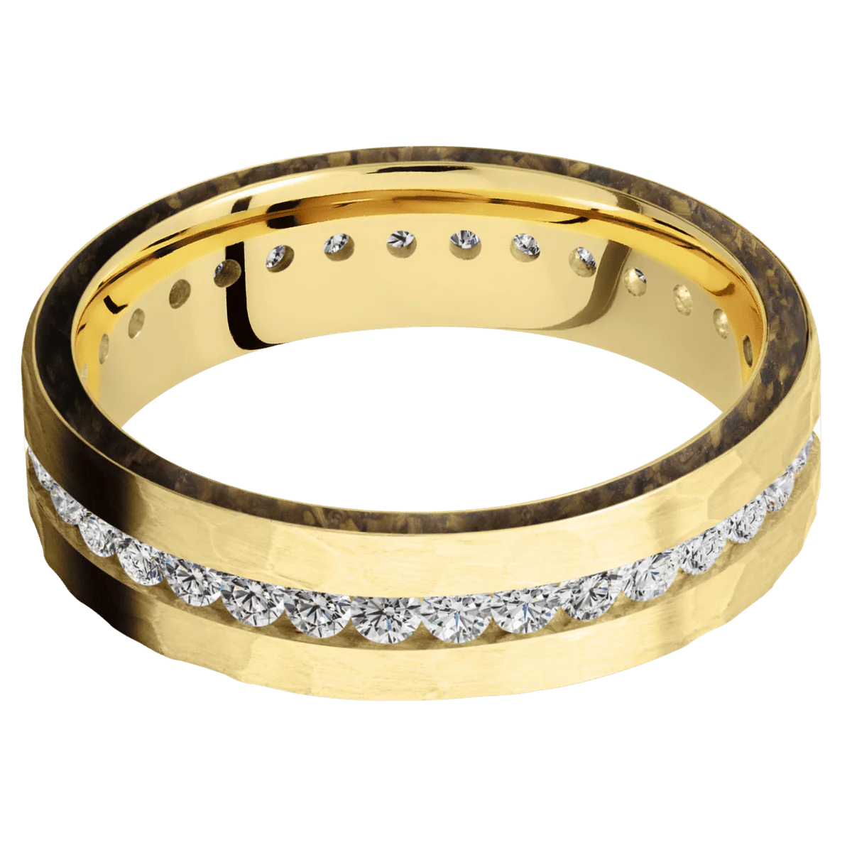 14K Yellow Gold + Hammer Finish - Image 3