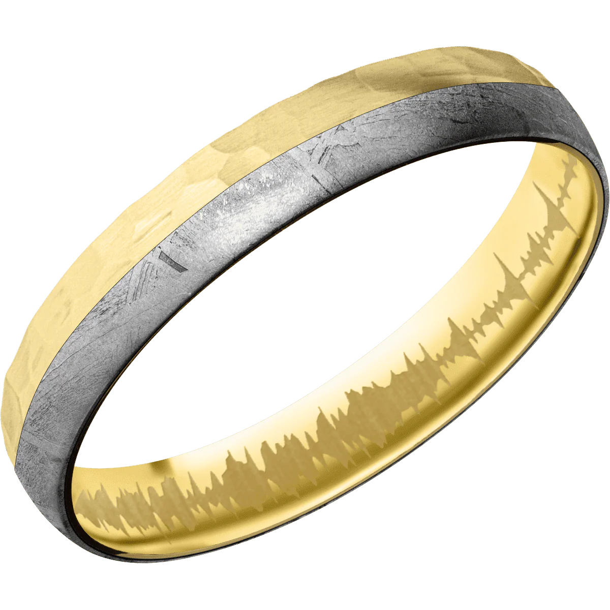 14K Yellow Gold + Hammer Finish - Image 2