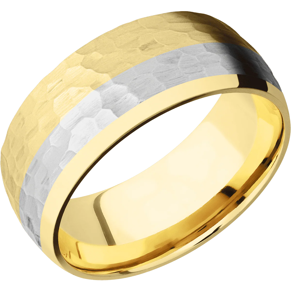 14K Yellow Gold + Hammer , Polish Finish - Image 2